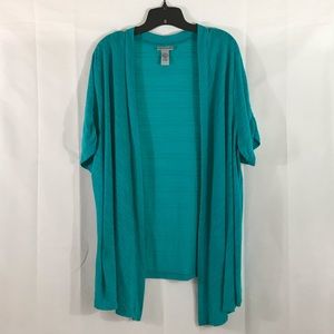 Turquoise Short Sleeved, Lightweight Cardigan
